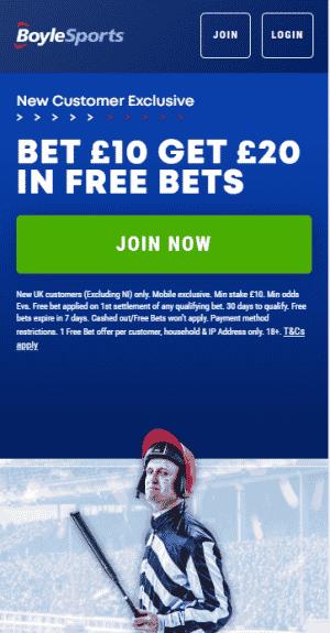 BoyleSports signup free bet offer image