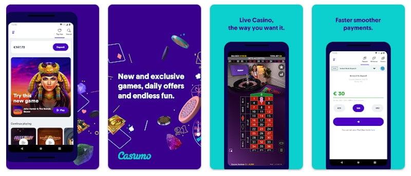 Screenshot of Casumo mobile app
