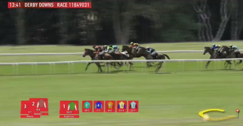 Graphic of online virtual horse race
